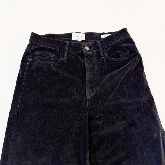 Frame Ali Wide Crop Black Denim Jeans Style AWCCD523 Size 27 - Picture 5 of 8